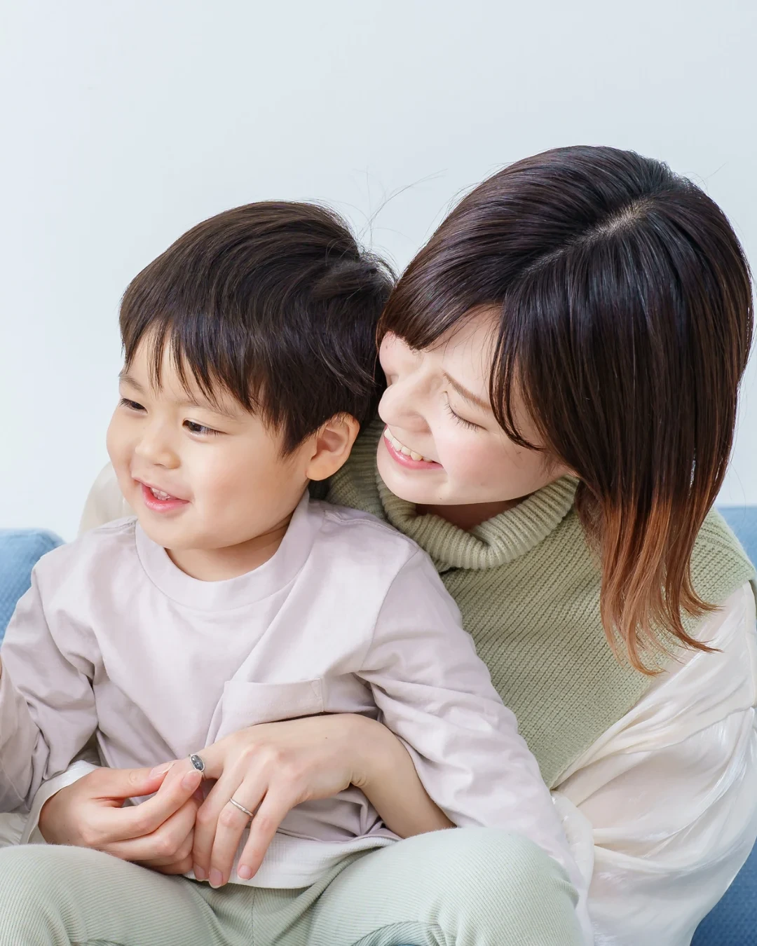 Mother and child at a telehealth visit